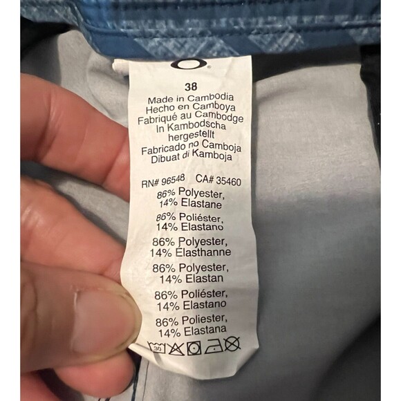 Oakley Shorts  Men's Size 38  Blue Stripe Lightweight Stretch Regular Fit Hybrid - Picture 7 of 8